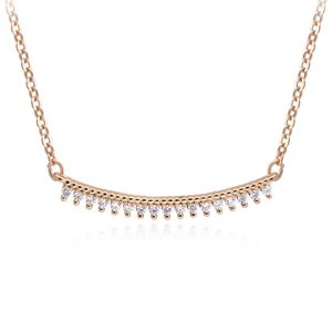 Rose gold plated Steel Necklace with Cubic Zirconias
